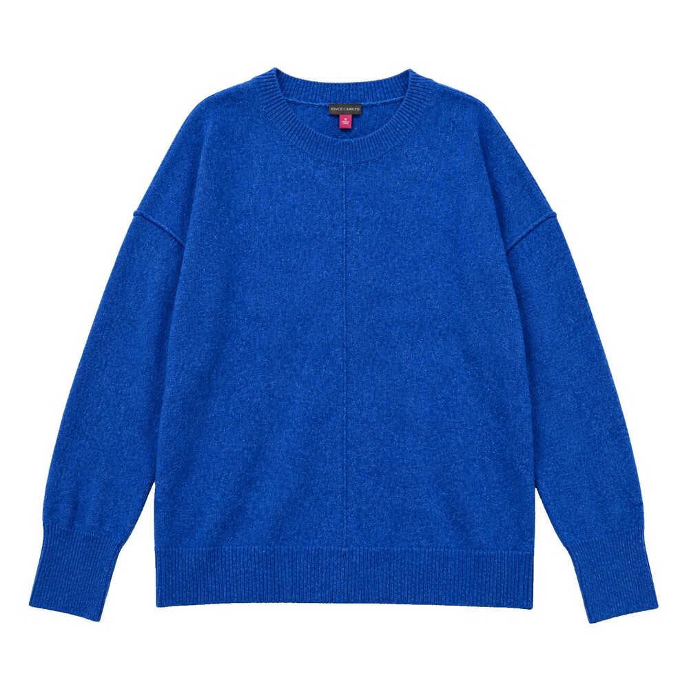 Vince Camuto Blue Marled Knit Sweater M Womens Drop Shoulder Tunic Pullover Top